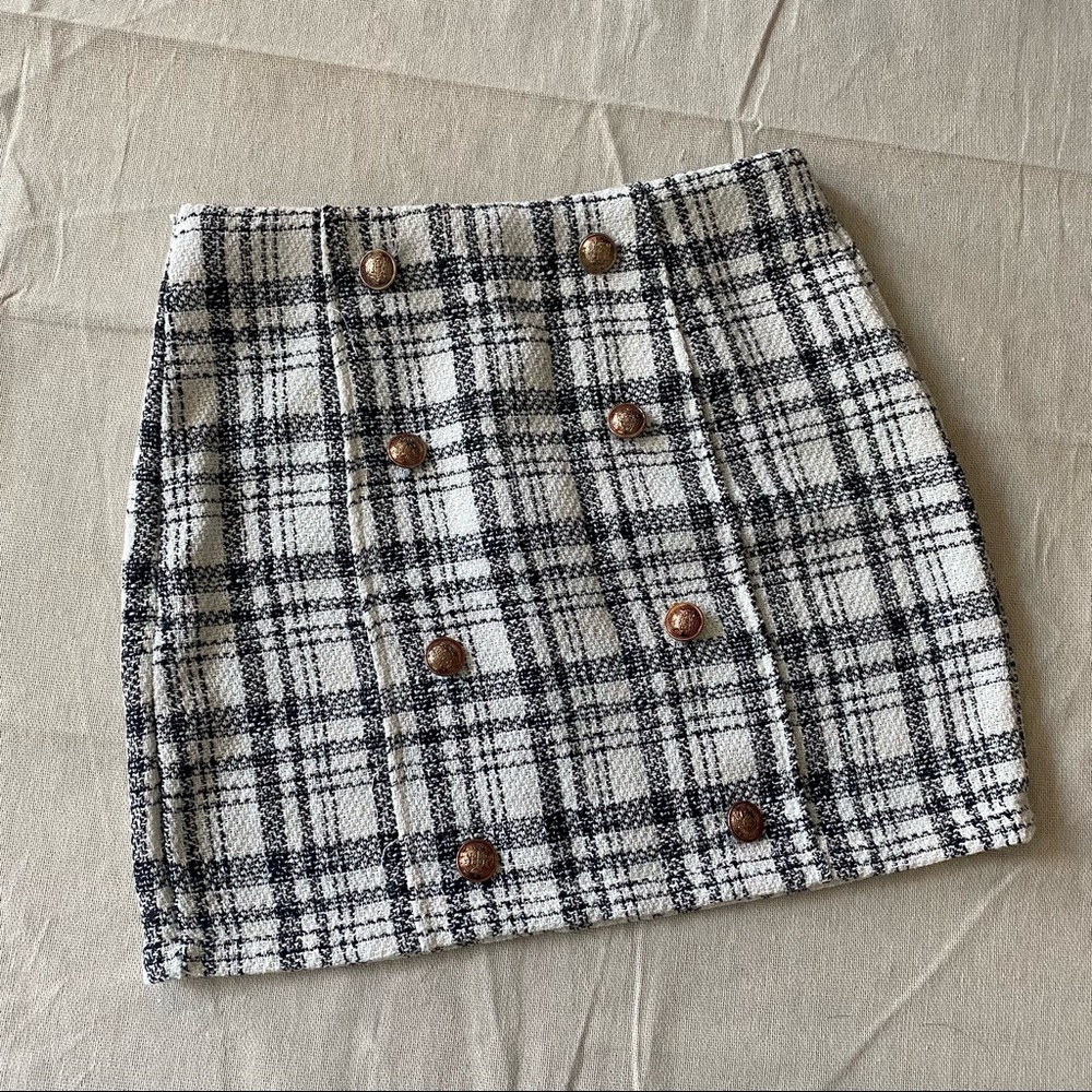 White & black mini skirt X-small